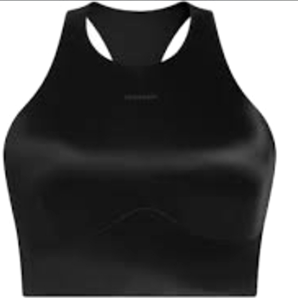Black Racerback Sports Bra with High Neckline